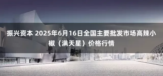 振兴资本 2025年6月16日全国主要批发市场高辣小椒（满天星）价格行情